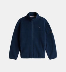 Veste maille bouclette droite zippée col montant Tommy Hilfiger