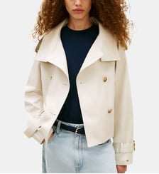 Veste trench courte droite signature Tommy Hilfiger
