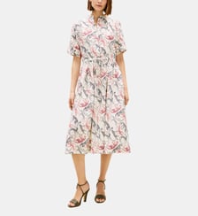 Robe chemise mi-longue en lin à motif Tommy Hilfiger