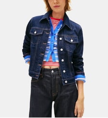 Veste courte droite coton denim stretch Tommy Hilfiger