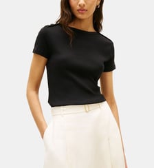 T-shirt droit en coton signature Tommy Hilfiger