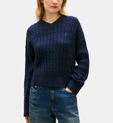 Pull droit signature Tommy Hilfiger