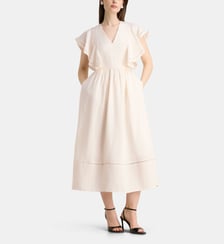 Robe mi longue volants lin Tommy Hilfiger