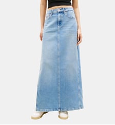 Jupe Claire longue droite fendue denim Tommy Hilfiger