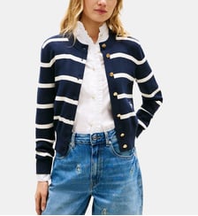 Cardigan droit à rayures Tommy Hilfiger
