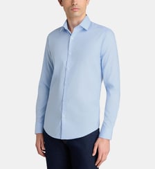 Chemise slim micro pied de poule en coton stretch Calvin Klein