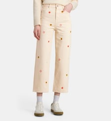 Jean droit Pola broderies coton F.A.M.