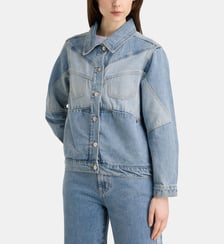 Veste droite Vanny Cow Boy coton denim bicolore F.A.M.