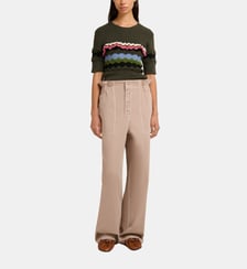 Pantalon ample en gabardine de coton Marni