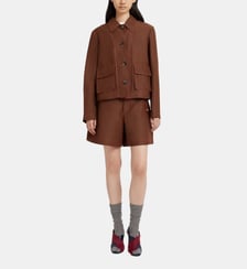 Veste droite surpiqûres contrastantes Marni