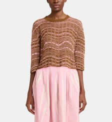 Pull à manches 3/4 en lin Marni