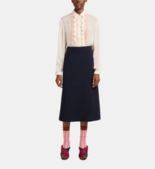 Jupe droite mi-longue en laine Marni