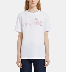 T-shirt droit en coton signature Marni