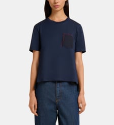 T-shirt droit signature en coton Marni