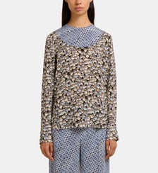 Top ajusté à motif en soie Marni