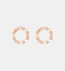 Boucles d'oreilles avec alvéoles en or rose et diamants Chaumet