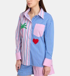 Chemise ample Tamarindo rayures et carreaux coton Susanna Blu