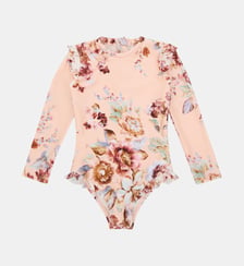 Maillot de bain 1 pièce imprimé floral manches longues Zimmermann