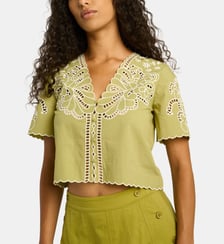 Top Theo droit motif ajouré Petite Mendigote