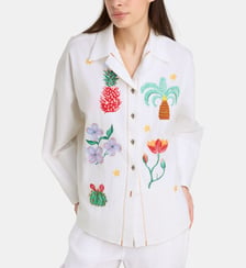 Chemise longue Gardenia broderies coton Susanna Blu