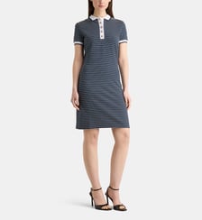 Robe polo courte marinière boutons bijoux signature Guess