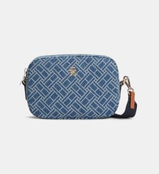 Sac popette Camera Bag en denim imprimé signature Tommy Hilfiger
