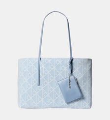 Sac cabas denim en coton imprimé signature Calvin Klein