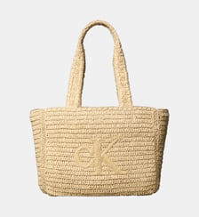 Sac cabas signature en raphia Calvin Klein