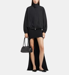 Bomber droit en coton zippé à boucle signature Courrèges