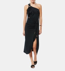 Robe ajustée longue Juliane en coton col asymétrique Isabel Marant
