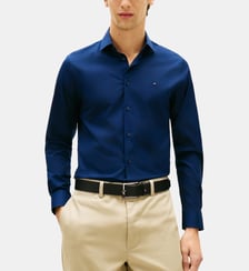 Chemise droite col classique signature Tommy Hilfiger