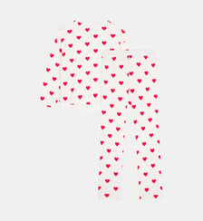 Ensemble de pyjama long motif coeur Petit Bateau