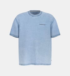 T-shirt droit signature en coton Guess Jeans