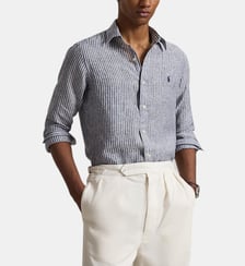 Chemise droite rayée signature en lin Polo Ralph Lauren