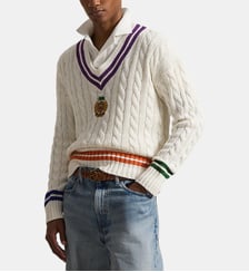 Pull de cricket brodé en coton-lin signature Polo Ralph Lauren