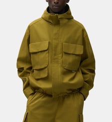Veste droite à capuche en tissu technique Arte