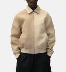 Blouson court bicolore en cuir Arte