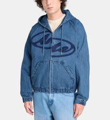 Veste à capuche signature en denim de coton Arte