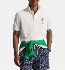 Polo droit en coton imprimé signature Polo Ralph Lauren