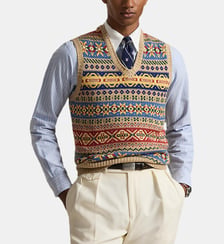Pull débardeur Fair Isle en coton et lin Polo Ralph Lauren