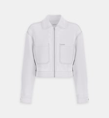 Veste droite crop en coton mélangé Guess Jeans