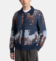 Gilet en maille jacquard abstrait Officine Générale
