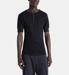 Top Rib Henley ajusté en coton mélangé  Lemaire