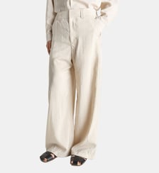 Pantalon droit en soie mélangée Lemaire