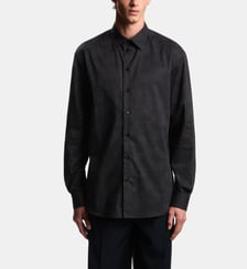 Chemise droite en coton mélangé à motif Emporio Armani