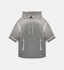 Sweat à capuche manches courtes en coton dégradé Emporio Armani