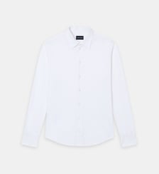 Chemise droit en coton col classique Emporio Armani