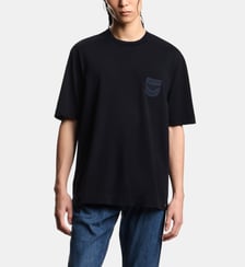 T-shirt droit en coton signature Emporio Armani