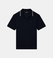 Polo droit col ouvert en coton Emporio Armani