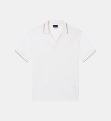 Polo droit col ouvert en coton Emporio Armani